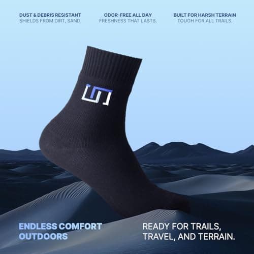 ABDEEZ Waterproof Socks for Men & Women Breathable, Ankle-Length,The Wudhu Socks for Hiking, Walking, Running, Skiing, & Outdoor Activities(Jet Black, Medium) — view 4
