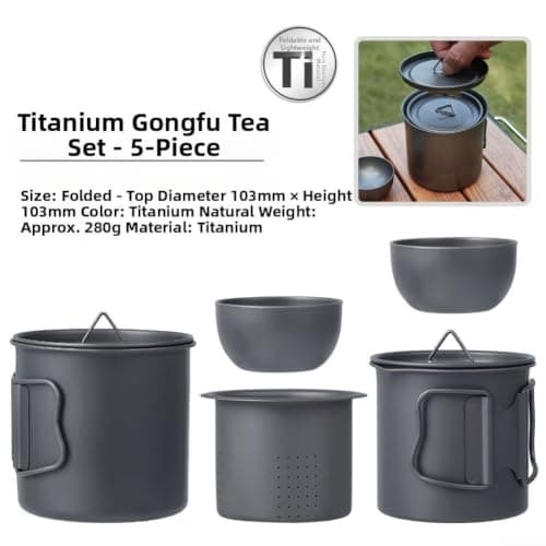 Lightweight Pure Titanium Tea Set for Camping Hiking(Coffee Pot) — view 6