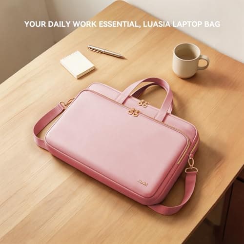 Lausiax Laptop Case Bag 14 inch for Women Men Compatible with MacBook Pro M5/M4/M3/M2/M1, HP OmniBook Pavilion Chromebook EliteBook, Acer, ASUS, Ideapad, Laptop Sleeve Computer Bag Briefcase, Pink — view 3