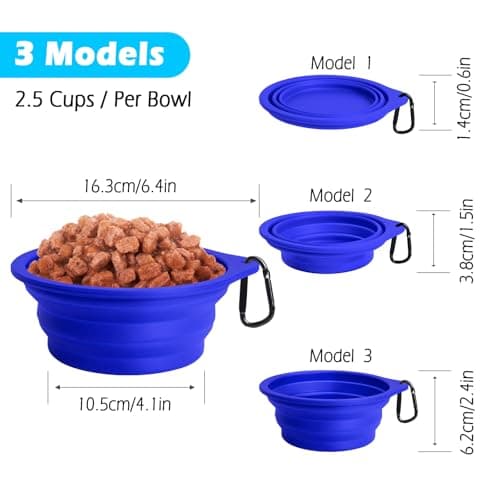 PetBonus 2-Pack Collapsible Dog Bowls, Portable Travel Dog Water Food Bowls — view 3