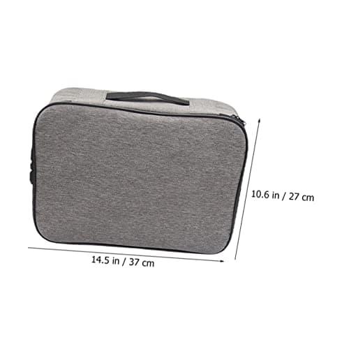 PartyKindom Document Lock Bag with Combination Lock, Grey Oxford Cloth — view 5
