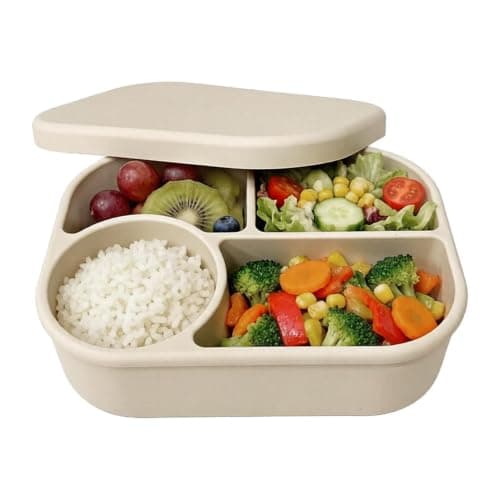 Silicone Lunch Containers - 750ml 4-Compartment Leakproof Divider