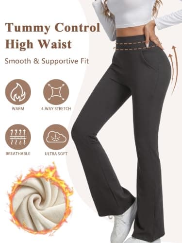 Thermal Leggings Women Fleece Lined Flared Leggings Women pants Winter — view 5