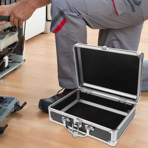 Starter Tattoo Kit Aluminium Alloy Tool Box with Lid Black Hand Carry — view 6
