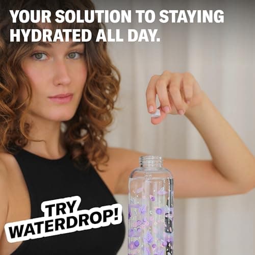 waterdrop® Glass Starter Set – 600ml Borosilicate Glass Bottle + 18 Sugar-Free Microdrink Hydration Cubes in 6 Flavours, Vitamin C & B Infused, BPA Free Water Bottle, Gift Set — view 6