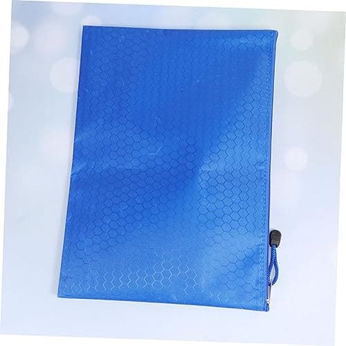 3pcs Zip File Bags Heavy Duty Fabric Blue Office Pockets — view 3