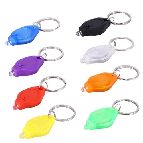Palmcee 8 Pack Mini Torch Keyring, Portable Cob Keychain Work Light, Ultra Bright Battery Powered Key Chain Lights, Multifunctional Keychain Emergency Lights for Outdoor Camping Hiking