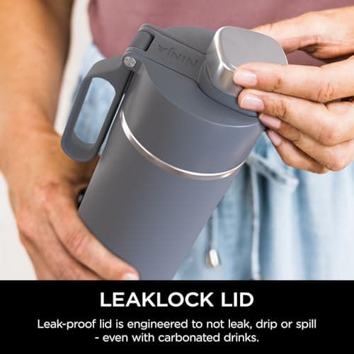 Ninja Thirsti 700ml Water Bottle with Leak-Proof Lid, Grey DW2401EUUKGY — view 4