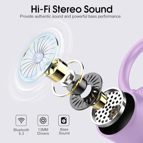 Wireless Earbuds with Earhooks HiFi Stereo, IP7 Waterproof Sports Earphones — view 4