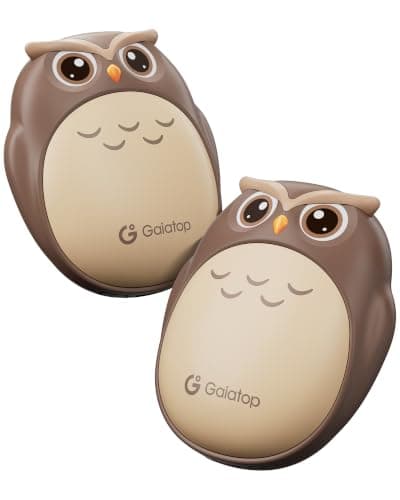 Gaiatop Rechargeable Hand Warmers 2 Pack, Cute Owl Handwarmers, Brown