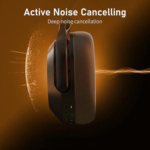 Rebocico Active Noise Cancelling Headphones Wireless Bluetooth Over Ear — view 2