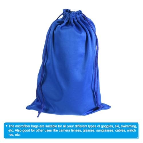 PATIKIL Ski Goggle Bag, 7.1"x10.6" Microfiber Snow Goggles Case Cover Soft Storage Sleeve Drawstring Pouch for Sunglasses Glasses Eyeglasses Camera Lenses Blue — view 4