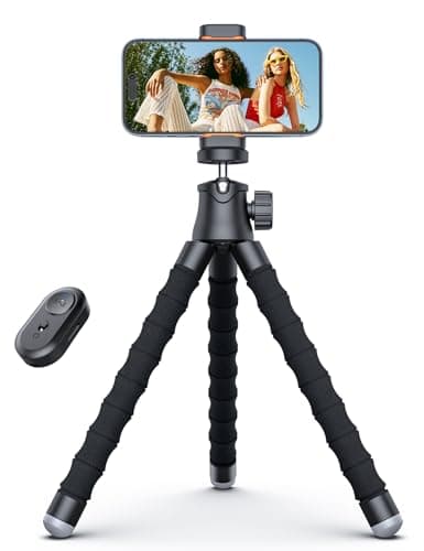 Pnitri Tabletop Tripod for Travel, Flexible Phone Stand for Video Recording