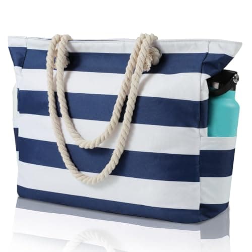 WORPICE Beach Bag - Large Zippered Bag