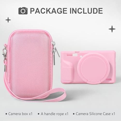 BOVKE Hard Case + Silicone Cover for Canon Powershot G7 X Mark III, Pink — view 2