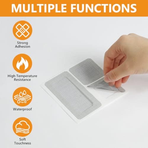 Flintronic 36Pcs Window Screen Repair Patches, Self Adhesive Fly Screens Mosquito Net Repair Patch, Strong Adhesive Fiberglass Mesh Repair Kit for Home Door Window Screen Tears Holes — view 4