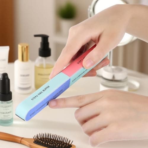 UEKPDM Nail File & Buffer, 7-Step Foam Block, 6 Pack, Assorted — view 4