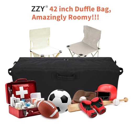 ZZY 150L Extra Large Duffle Bag Lightweight - 42 Inch Oversized Holdall, Long Equipment Storage Bag for Travel, Outdoor, Camping, Sport (Black) — view 2