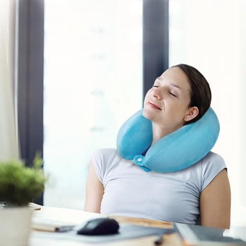 FEUFOAM Travel Pillow Adjustable Memory Foam Comfort Neck Support Pillow for Sleeping Traveling — view 6