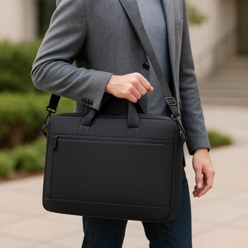 Shockproof PU Laptop Briefcase, Black, 15-16 Inch, Shoulder Bag, Wear-Resistant, 10 Pack Set — view 2