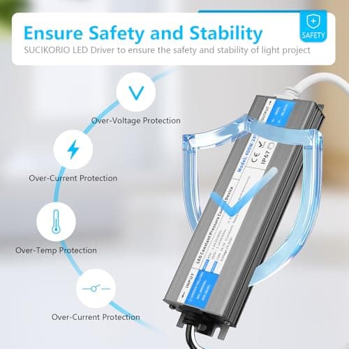 SUCIKORIO LED Driver 240V to 12V 12W Transformer Waterproof IP67 Outdoor — view 3