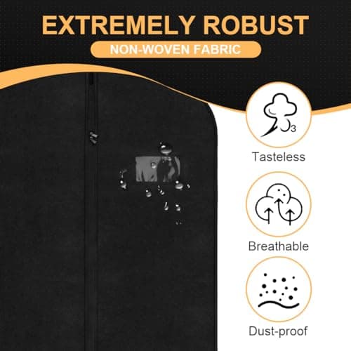 Vicloon 2PCS Garment Bags, Clothes Cover Bags Set Waterproof Dustproof With Zipper, Long Garment Bags Dress Covers for Women Breathable Protector for Clothes/Shirts/Gowns/Dresses 60 * 180cm — view 4