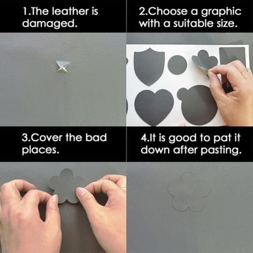 Self-Adhesive Leather Repair Set of 8,Repair Patch Waterproof Kit for Bags,Furniture,Car Seat,Couches,Boat Seat,Sofa,Chair (Cream) — view 4