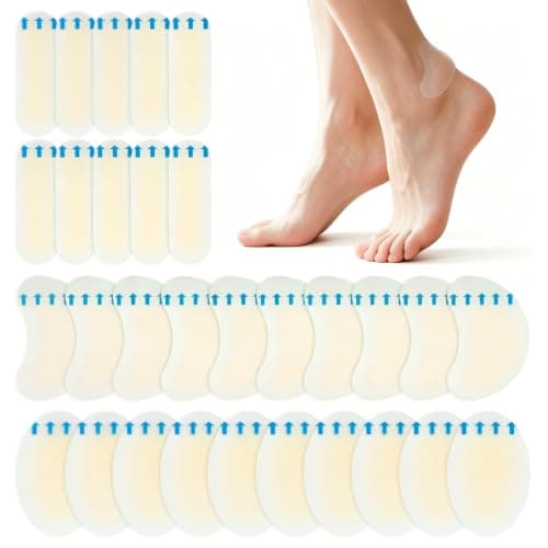 30 Pcs Hydrocolloid Blister Plasters,Waterproof Blister Plasters for Feet
