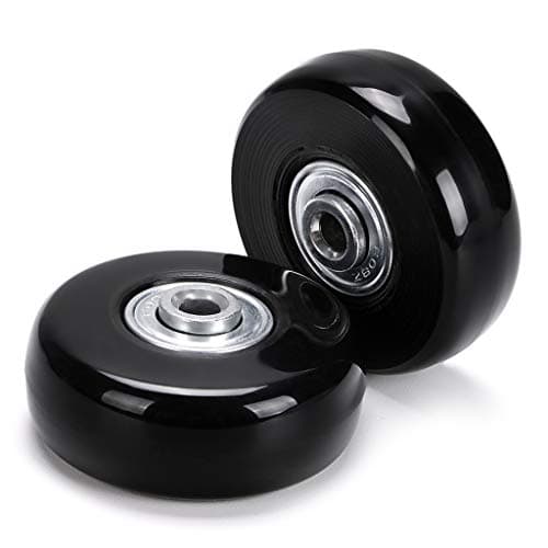 SUMNACON 4Pcs 50x18mm Luggage Suitcase Replacement Wheels, Rubber Swivel Caster Wheels Bearings Repair Kits,Black — view 5