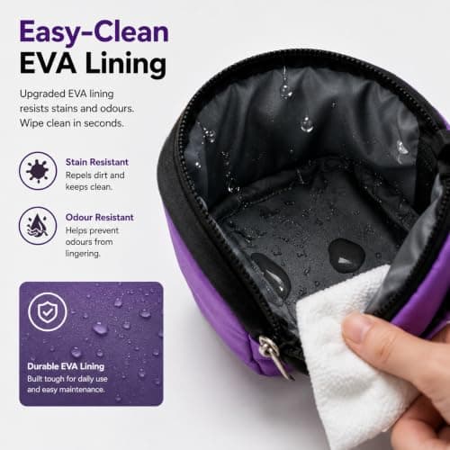Waterproof Dog Training Pouch with Spill-Proof Zip Closure - Lightweight Foldable Waist Bag for Outdoor Pet Treats and Snacks Storage, Durable Adjustable Belt and Carabiner for Hands-Free Carrying — view 6