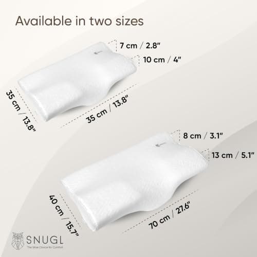 SNUGL Memory Foam Pillow Cervical PRO – Neck Pillow, Shoulder Support | Ergonomic Firm Pillows for Neck and Shoulder Pain | Orthopedic Contour Bed Pillows for Side Sleepers (Large) — view 4