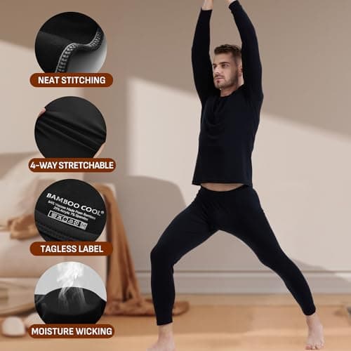 BAMBOO COOL Base Layer Men Mens Thermals Underwear Bamboo Baselayer Set — view 5