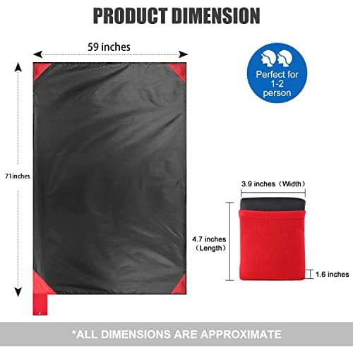 WUBAYI Mini Pocket Picnic Blanket Waterproof and Sand Proof Beach Blanket Camping Hiking Travel Camping Picnic Mat 70x110cm Lightweight And Collapsible — view 2