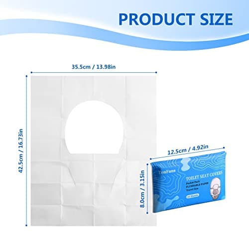 Toilet Seat Covers (60 Pack), XL Flushable and Biodegradable Paper — view 3