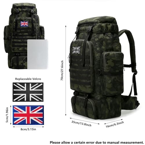 Lesbyit 80L Waterproof Hiking Backpack Lightweight Tactical Rucksack — view 2