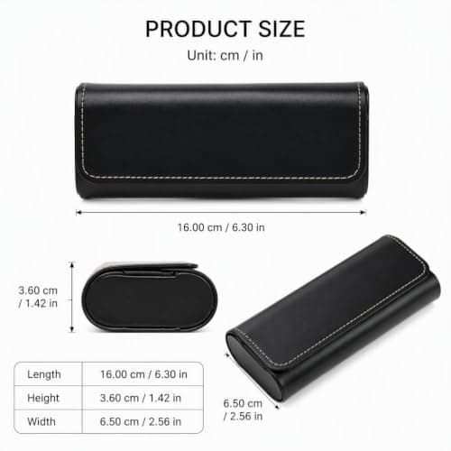Meralo 2 Pack Hard Shell Glasses Case for Women Men — view 4