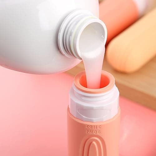 Mrsdry Travel Bottles for Toiletries, Tsa Approved 3oz Travel Size Containers BPA Free Leak Proof Refillable Liquid Silicone Squeezable Travel Accessories for Shampoo Conditioner Lotion (4 Pack) — view 3