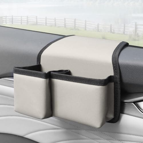 Car Side Storage - Faux Leather 25x12x8cm | Car Sïdē Doøř Organizer with Cup Holder, Key Compartment, Phone Pocket | Vehicle Sedan SUV RV Travel Commuting — view 2