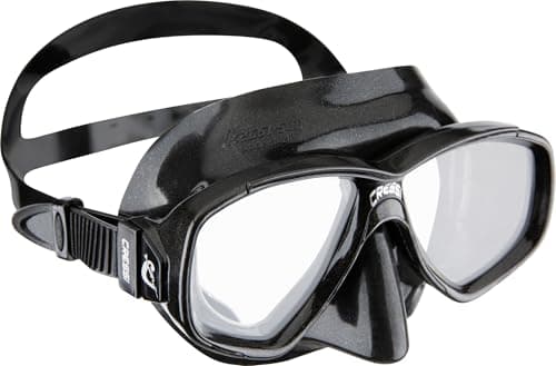 Cressi Perla Separate Glass Mask & Snorkel Set for Adults - Low-Volume Diving Mask - Dry-Top Snorkel Set - For Diving & Snorkelling - Black / Black - Single Perla Mask — view 4