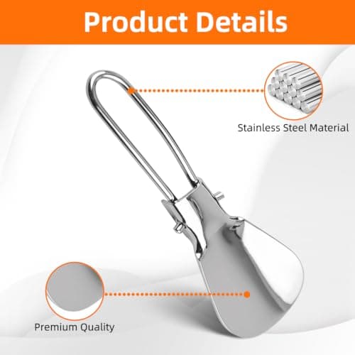 ACKKOR 2 PCS Folding Metal Shoe Horn Small 12cm for Travel and Storage Use — view 4