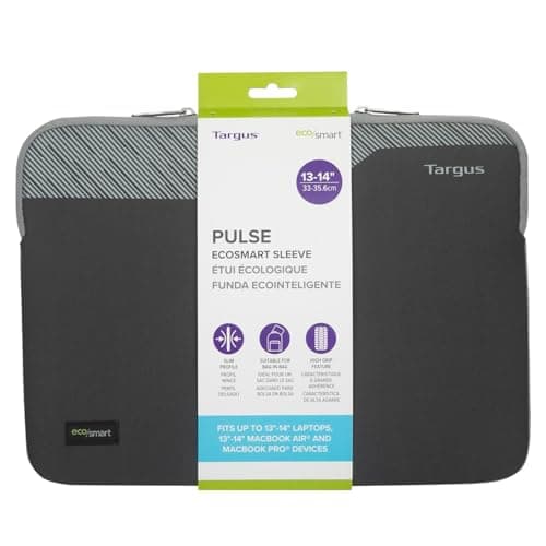 Targus Pulse 13-14" Laptop Sleeve – Charcoal | Slim Protective Case for MacBook, Chromebook & Ultrabook, Lightweight, Water-Resistant, Durable Travel Bag — view 2