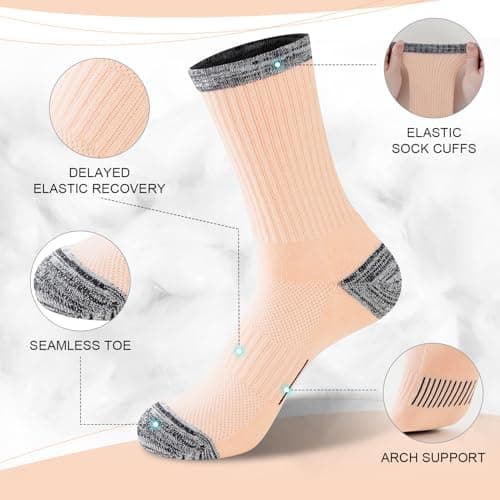 inaWarm Women's Cotton Walking Socks, 6 Pairs, Cushioned and Thermal — view 5