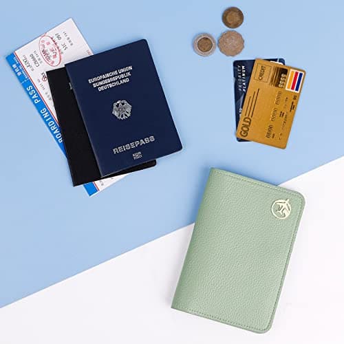 Lychii Leather Passport Wallet for Women and Men, PU Travel Protector Wallet Pouch Protective Case for Passport, Boarding Pass and ID Card — view 6