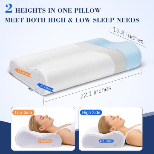 WENGX Neck Luxury Memory Foam Pillow,Ergonomic Bed Head Pillow for Sleeping Neck and Shoulder Pain Relief,Orthopedic Cervical Pillow for Side,Stomach and Back Sleepers (Upgraded) — view 4