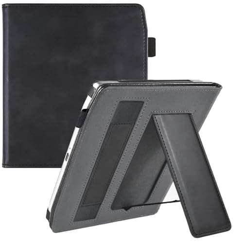 Case for 7" Pocketbook Era Color Ereader 2024 & 7" Pocketbook Era Ereader 2022, Slim PU Shell Cover with Stand, Hand Strap, Auto-Wake/Sleep Feature, Black