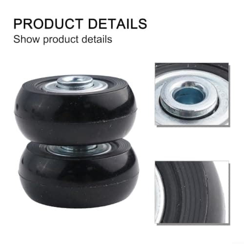 4 Pcs Luggage Wheels, Rubber Suitcase Replacement Wheels With — view 3
