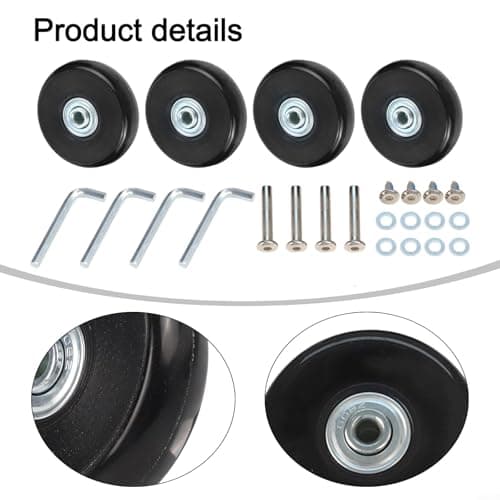 Honseadek Luggage Wheel Replacement Kit 4 Pcs Suitcase Spinner Wheels — view 3