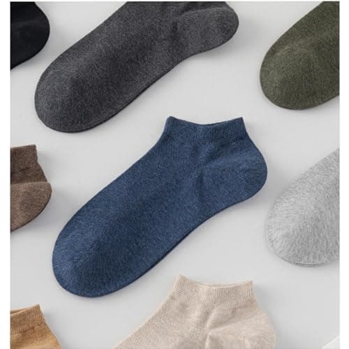 Yizelli 3 Pairs Cotton Casual Boat Socks for Men Breathable Low Cut Ankle Socks for Spring Summer (Dark Brown) — view 6