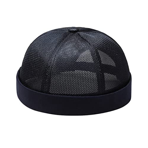 Men Solid Cap Mesh Quick Drying Adjustable Breathable Sport Outdoor Hip Hop Cap Umbrella Stroller Lightweight Travel (Navy, One Size)