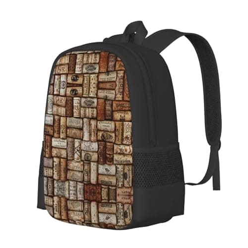 DRTGEDS Snake Skin Black And White Backpack For Men Women, Canvas Shoulder Rucksack Carry-On Travel Backpack, Wine Cork, One Size — view 2